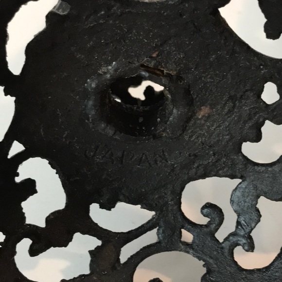 Japanese Forged Iron Candlesticks Candle Holders Gothic Japanese  5LBS Filigree - Picture 8 of 12
